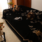 Butterfly Jacquard Soft Couch Blankets Cover for Couch Reversible Modern Sofa Slipcover Throw Covers