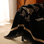 Butterfly Jacquard Soft Couch Blankets Cover for Couch Reversible Modern Sofa Slipcover Throw Covers