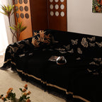 Butterfly Jacquard Soft Couch Blankets Cover for Couch Reversible Modern Sofa Slipcover Throw Covers