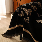 Butterfly Jacquard Soft Couch Blankets Cover for Couch Reversible Modern Sofa Slipcover Throw Covers
