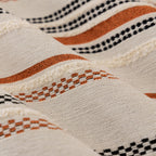 Boho Striped Couch Cover with Sheer Ruffle Skirt, Decorative Couch Throw Blanket