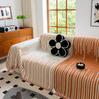 Boho Striped Jacquard Throw Sofa Slipcover Chenille Sofa Throws for Couches for Pets Kids Home Decor