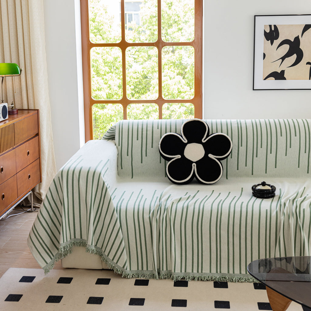 Boho Striped Jacquard Throw Sofa Slipcover Chenille Sofa Throws for Couches for Pets Kids Home Decor