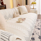 3D Quilted Thick Cotton Sofa Cover Non-Slip Couch Throw for Fabric & Leather Sofas