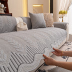 3D Quilted Thick Cotton Sofa Cover Non-Slip Couch Throw for Fabric & Leather Sofas
