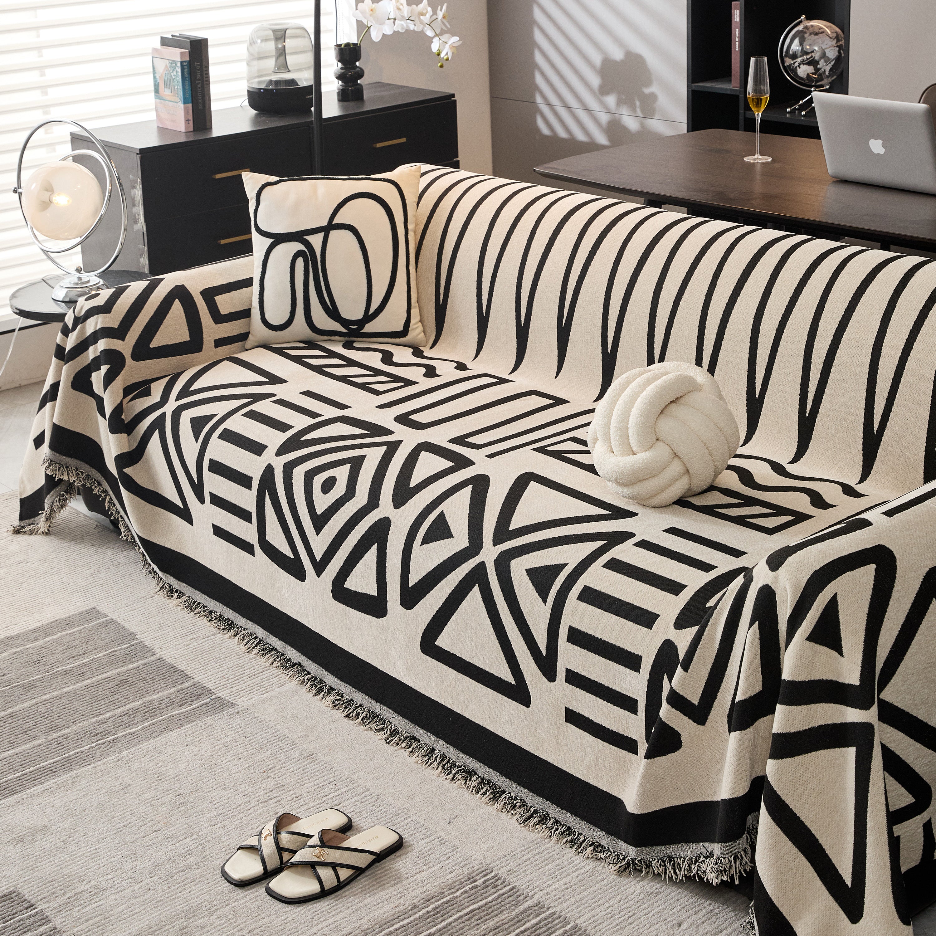 Boho Chenille Sofa Throw Covers Sectional Sofa Couch Cover Sofa Protector Covers