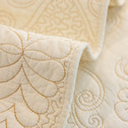 Baroque Floral Quilted Cotton Sofa Cover, Non-Slip Washable Couch Protector