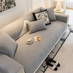 Baroque Floral Quilted Cotton Sofa Cover, Non-Slip Washable Couch Protector