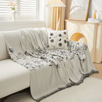 Chenille Butterfly Sofa Cover Blanket, L Shaped Couch Cover, Reversible Couch Protector