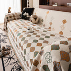 Boho Geometric Sofa Slipcovers Chenille Scratch Resistant Couch Protective Covers
