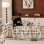 Boho Geometric Sofa Slipcovers Chenille Scratch Resistant Couch Protective Covers