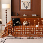 Boho Geometric Sofa Slipcovers Chenille Scratch Resistant Couch Protective Covers