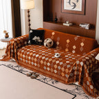 Boho Geometric Sofa Slipcovers Chenille Scratch Resistant Couch Protective Covers