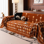 Boho Geometric Sofa Slipcovers Chenille Scratch Resistant Couch Protective Covers