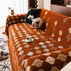 Boho Geometric Sofa Slipcovers Chenille Scratch Resistant Couch Protective Covers
