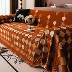 Boho Geometric Sofa Slipcovers Chenille Scratch Resistant Couch Protective Covers