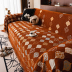 Boho Geometric Sofa Slipcovers Chenille Scratch Resistant Couch Protective Covers