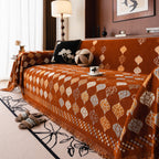 Boho Geometric Sofa Slipcovers Chenille Scratch Resistant Couch Protective Covers