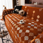 Boho Geometric Sofa Slipcovers Chenille Scratch Resistant Couch Protective Covers