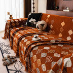 Boho Geometric Sofa Slipcovers Chenille Scratch Resistant Couch Protective Covers