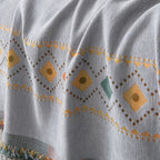 Bohemian Geometric Sofa Throw Cover, Cozy & Protective Ethnic-Inspired Couch Cover