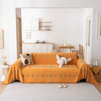 Bohemian Geometric Sofa Throw Cover, Cozy & Protective Ethnic-Inspired Couch Cover