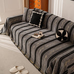 Boho Couch Throw Blanket with Textured Stripes, Sofa Cover for Living Room Decor
