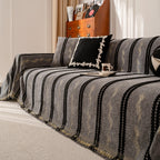Boho Couch Throw Blanket with Textured Stripes, Sofa Cover for Living Room Decor