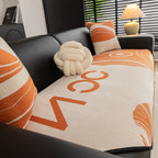 Abstract Art Sofa Cover with Wave Edge, Non Slip Couch Cover for Stylish Homes