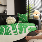 Abstract Art Sofa Cover with Wave Edge, Non Slip Couch Cover for Stylish Homes