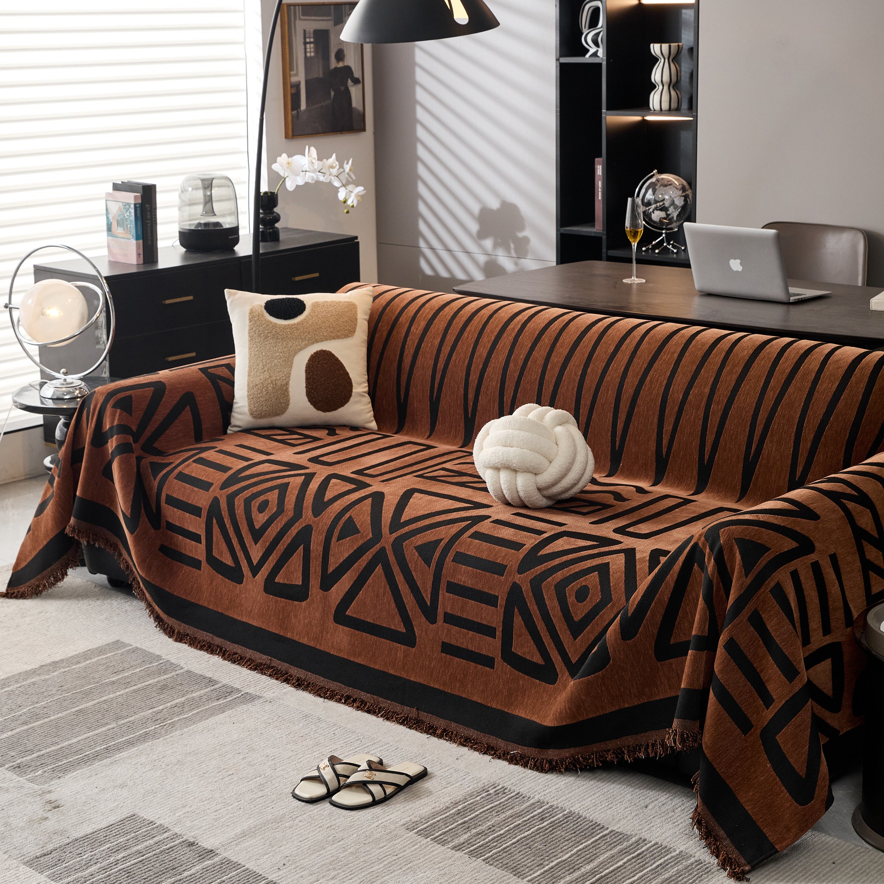 Boho Chenille Sofa Throw Covers Sectional Sofa Couch Cover Sofa Protector Covers